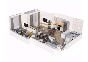 1-к квартира, вторичка, 59м2, 18/23 этаж