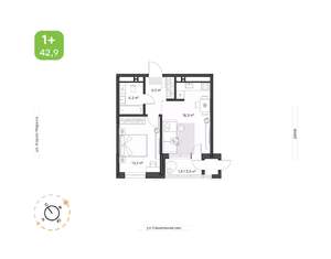 1-к квартира, вторичка, 43м2, 2/24 этаж