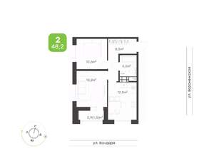 2-к квартира, вторичка, 48м2, 9/9 этаж
