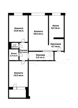 3-к квартира, вторичка, 69м2, 2/9 этаж