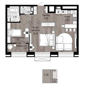 2-к квартира, вторичка, 63м2, 12/15 этаж