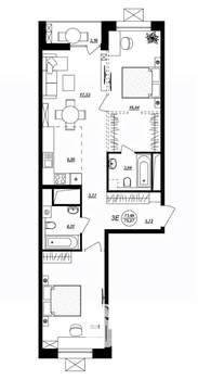3-к квартира, вторичка, 75м2, 1/17 этаж