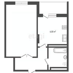1-к квартира, вторичка, 41м2, 2/14 этаж