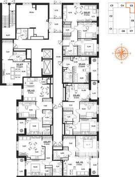 2-к квартира, вторичка, 48м2, 1/10 этаж