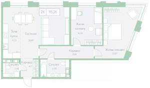 2-к квартира, вторичка, 95м2, 4/20 этаж