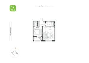 1-к квартира, вторичка, 43м2, 7/20 этаж