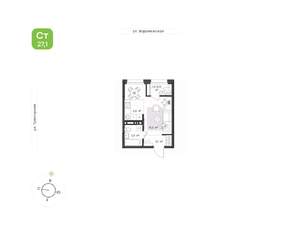 1-к квартира, вторичка, 27м2, 16/20 этаж