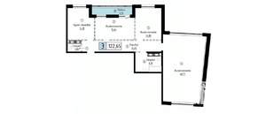 3-к квартира, вторичка, 123м2, 21/23 этаж