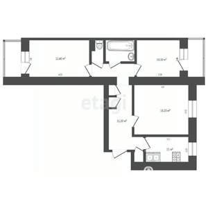 3-к квартира, вторичка, 64м2, 1/5 этаж