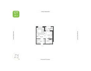 1-к квартира, вторичка, 37м2, 10/13 этаж