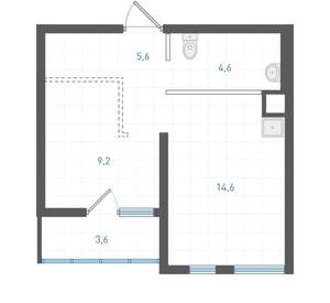 1-к квартира, вторичка, 36м2, 2/25 этаж