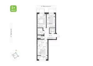 2-к квартира, вторичка, 65м2, 7/9 этаж