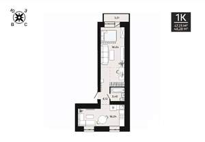 1-к квартира, вторичка, 48м2, 5/8 этаж