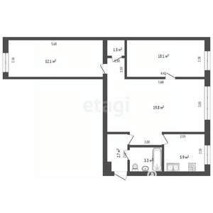 3-к квартира, вторичка, 54м2, 5/5 этаж