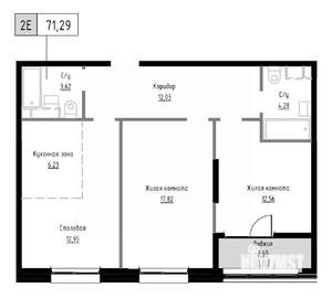 2-к квартира, вторичка, 71м2, 3/9 этаж