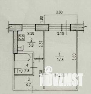 1-к квартира, вторичка, 31м2, 4/5 этаж