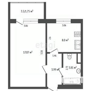 1-к квартира, вторичка, 33м2, 5/10 этаж