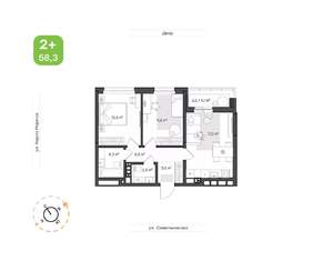 2-к квартира, вторичка, 58м2, 6/7 этаж