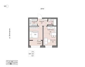 1-к квартира, вторичка, 37м2, 5/9 этаж