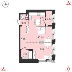2-к квартира, вторичка, 59м2, 2/19 этаж