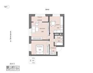 2-к квартира, вторичка, 51м2, 3/20 этаж