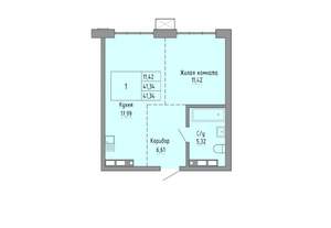 1-к квартира, вторичка, 42м2, 20/25 этаж