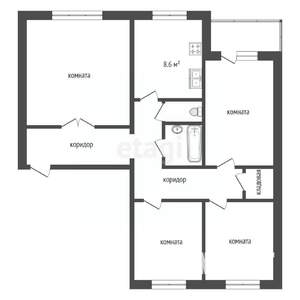 4-к квартира, вторичка, 77м2, 1/9 этаж