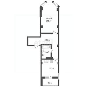 1-к квартира, вторичка, 46м2, 6/22 этаж