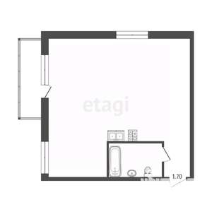 Студия квартира, вторичка, 30м2, 4/4 этаж