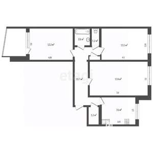 3-к квартира, вторичка, 66м2, 5/9 этаж