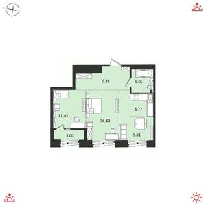 3-к квартира, вторичка, 56м2, 17/17 этаж