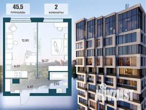 2-к квартира, вторичка, 45м2, 10/15 этаж