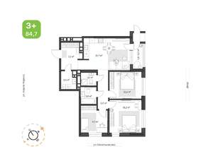 3-к квартира, вторичка, 85м2, 9/24 этаж
