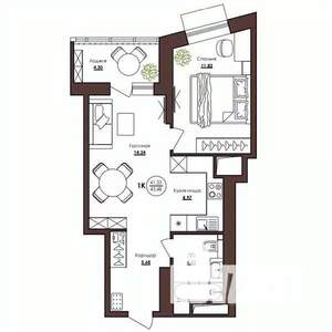 1-к квартира, вторичка, 43м2, 15/23 этаж
