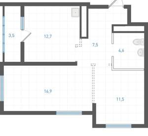 2-к квартира, вторичка, 55м2, 17/25 этаж