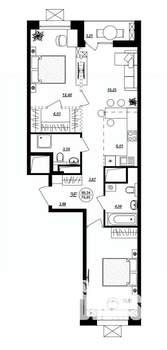 3-к квартира, вторичка, 71м2, 6/17 этаж