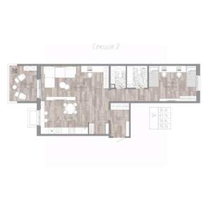 2-к квартира, строящийся дом, 65м2, 1/4 этаж