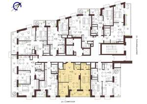 2-к квартира, строящийся дом, 71м2, 19/23 этаж