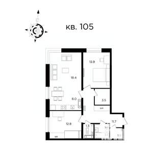 3-к квартира, вторичка, 73м2, 22/22 этаж