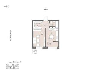 1-к квартира, вторичка, 33м2, 9/9 этаж
