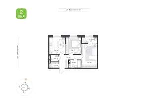 2-к квартира, вторичка, 56м2, 10/20 этаж
