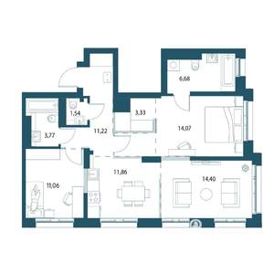 3-к квартира, вторичка, 78м2, 19/25 этаж