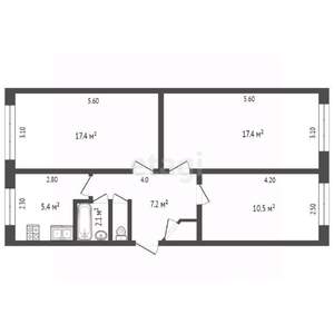 3-к квартира, вторичка, 61м2, 1/3 этаж