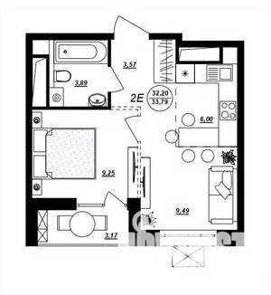 2-к квартира, строящийся дом, 34м2, 4/17 этаж