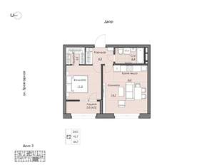 1-к квартира, вторичка, 45м2, 5/20 этаж