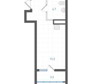 Студия квартира, вторичка, 26м2, 7/25 этаж