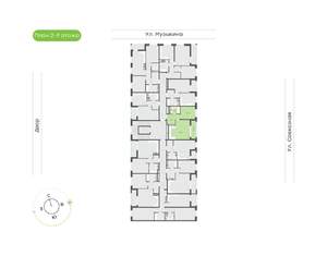 1-к квартира, вторичка, 45м2, 9/9 этаж