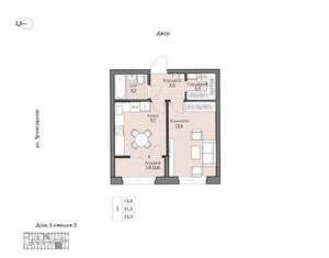 1-к квартира, вторичка, 33м2, 2/9 этаж