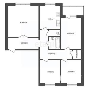 4-к квартира, вторичка, 77м2, 1/9 этаж