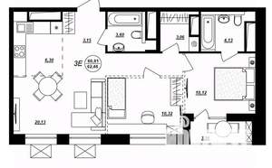 3-к квартира, вторичка, 62м2, 13/17 этаж